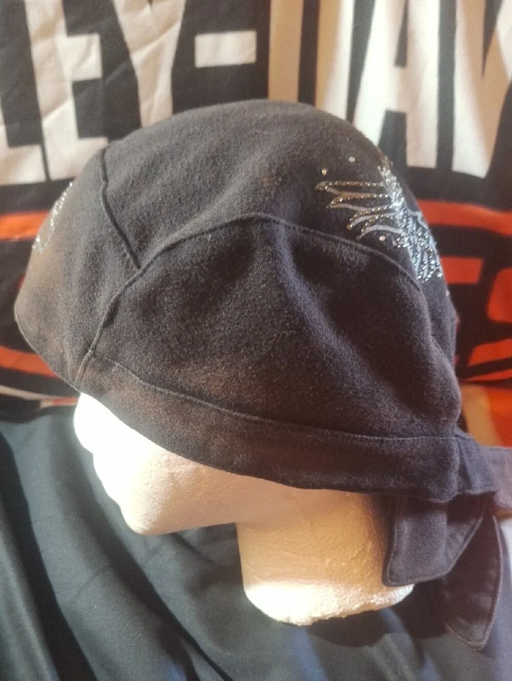 Harley Davidson Black Studded Skull Cap Bandana